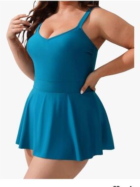 NWT Cupshe Teal Swim Dress - Size 2XL